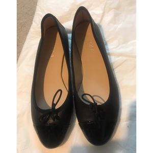 Kinza  black Italian leather flats size 8